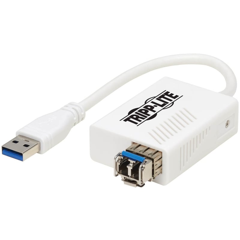 Tripp Lite by Eaton USB 3.0 Singlemode Fiber Optic Transceiver Ethernet Adapter 10/100/1000 Mbps 1310nm 5km LC - Thumbnail 1