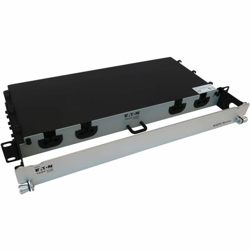 Eaton Tripp Lite Series Preloaded Fiber Panel, 1U - 4x (12F MTP/MPO-PC to 4x LC Duplex F/M) 8F Trunk Cables, OM4 Multimode, 10 m (32.8 ft.) - Thumbnail 1