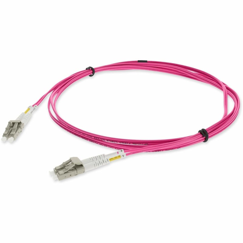 AddOn 8m LC to LC Magenta OM4 Duplex OFNR (Riser-Rated) Fiber Patch Cable - Thumbnail 1