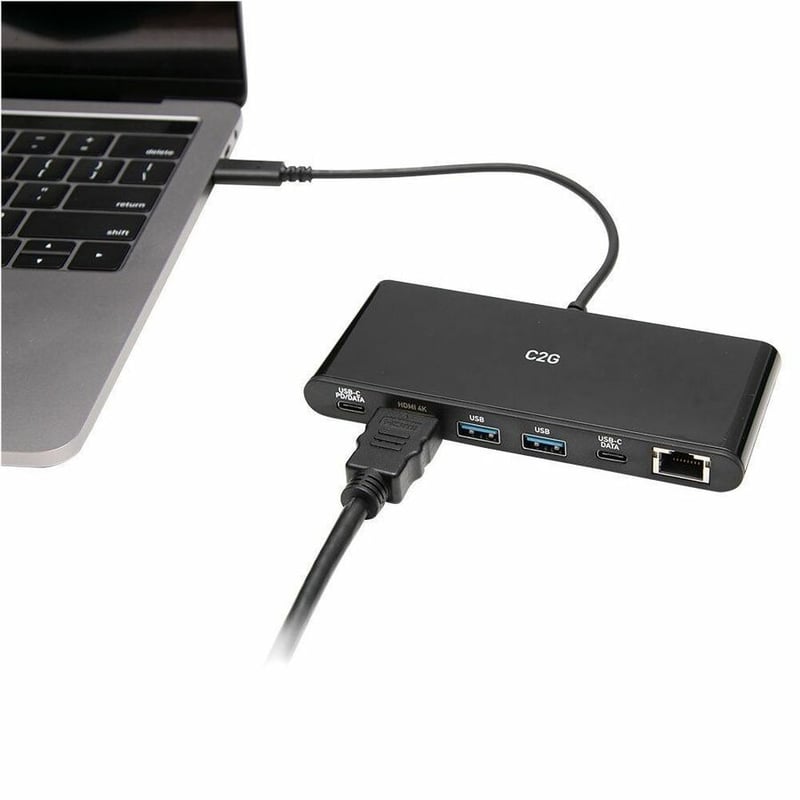 C2G USB C Docking Station Kit - Includes Docking Station with USB C, HDMI, USB, and Ethernet and 6ft HDMI Cable - Thumbnail 2