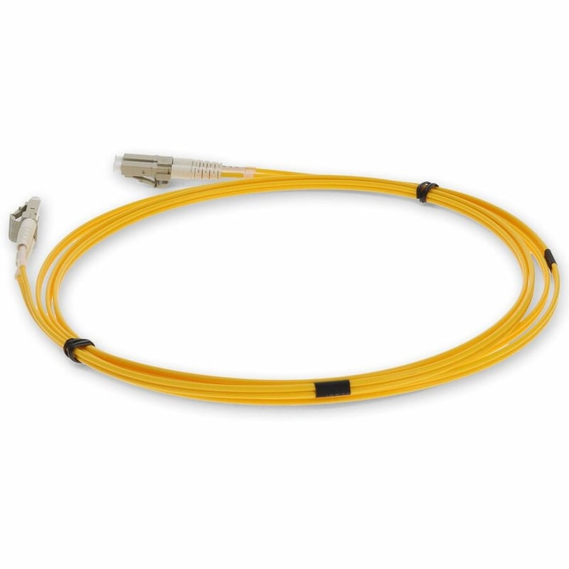 AddOn 10m LC to LC Yellow OM2 Duplex OFNR (Riser-Rated) Fiber Patch Cable - Thumbnail 3