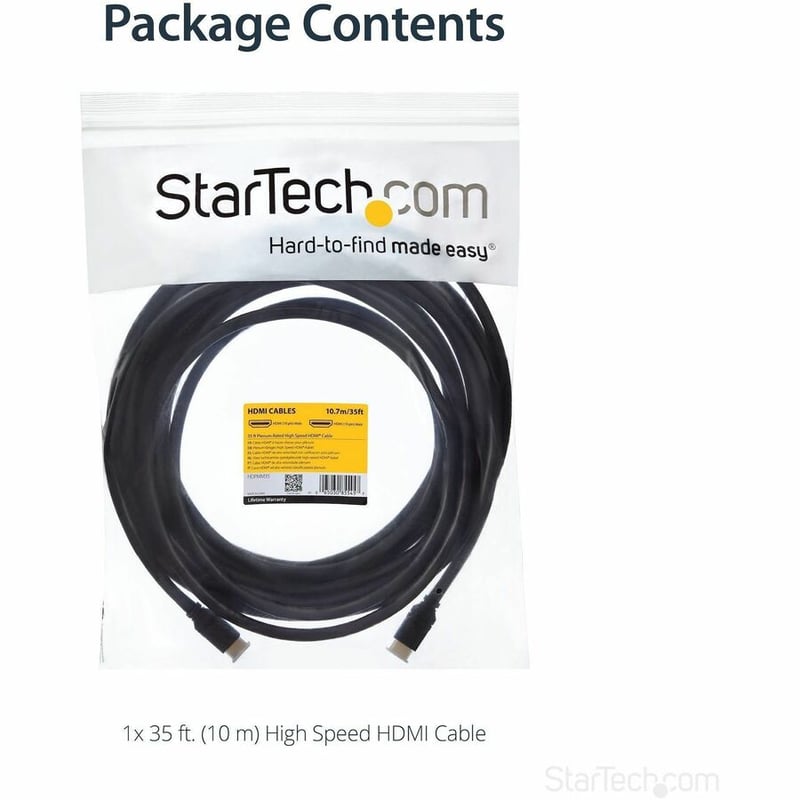 StarTech.com 35ft In Wall Plenum Rated HDMI Cable, 4K High Speed Long HDMI Cord w/ Ethernet, 4K30Hz UHD, 10.2 Gbps, HDMI 1.4 Display Cable - Thumbnail 2