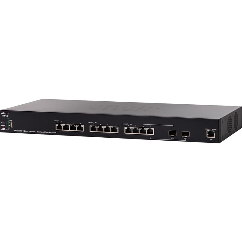 Cisco SX350X-12 12-Port 10GBase-T Stackable Managed Switch - Thumbnail 3