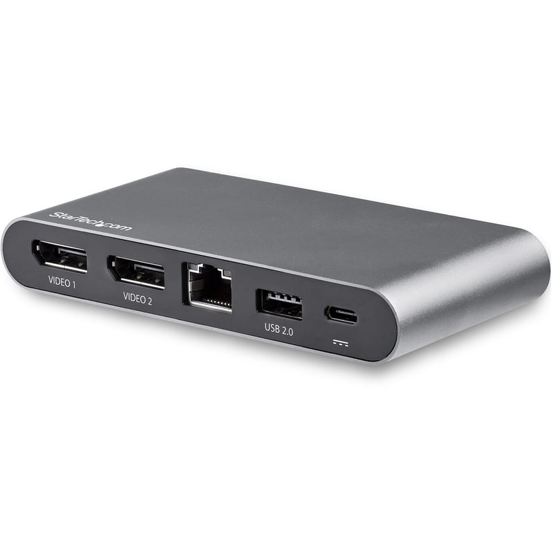 StarTech.com USB C Dock - 4K Dual Monitor DisplayPort Docking Station - 100W Power Delivery Passthrough, GbE, 2x USB-A - Multiport Adapter - Thumbnail 1