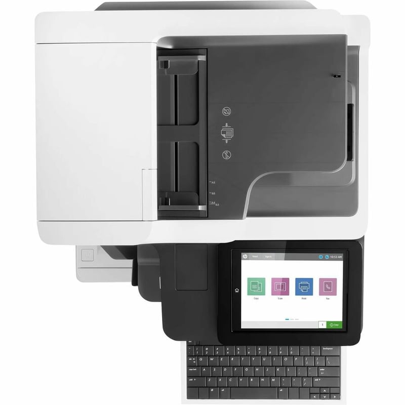 HP LaserJet M635 M635z Laser Multifunction Printer-Monochrome-Copier/Fax/Scanner-65 ppm Mono Print-1200x1200 Print-Automatic Duplex Print-300000 Pages Monthly-3200 sheets Input-Color Scanner-600 Optical Scan-Monochrome Fax-Gigabit - Thumbnail 5