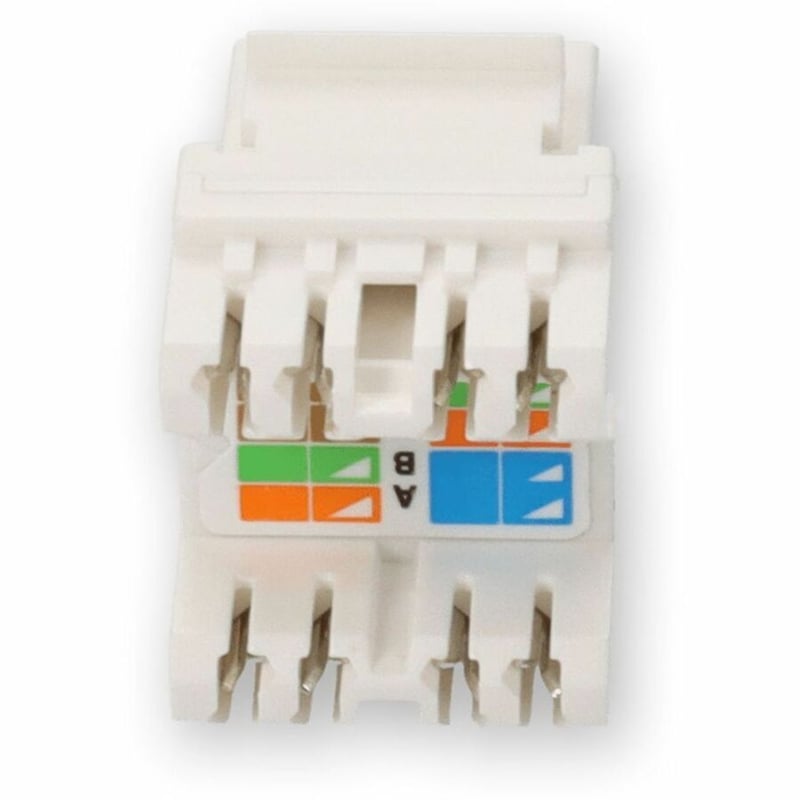 AddOn Non-Terminated to RJ-45 (Female) White Cat5e UTP Copper Connector with Clear Dust Cap 180 Degree 28MM Type - Thumbnail 4