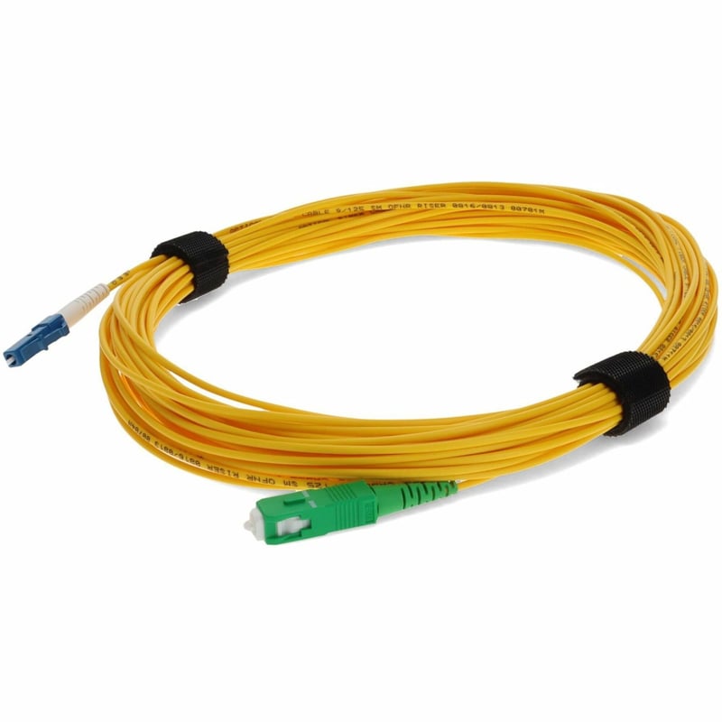 AddOn 20m ASC to LC Yellow OS2 Simplex Microboot, Snagless OFNR (Riser-Rated) SMF Fiber Patch Cable - Thumbnail 1