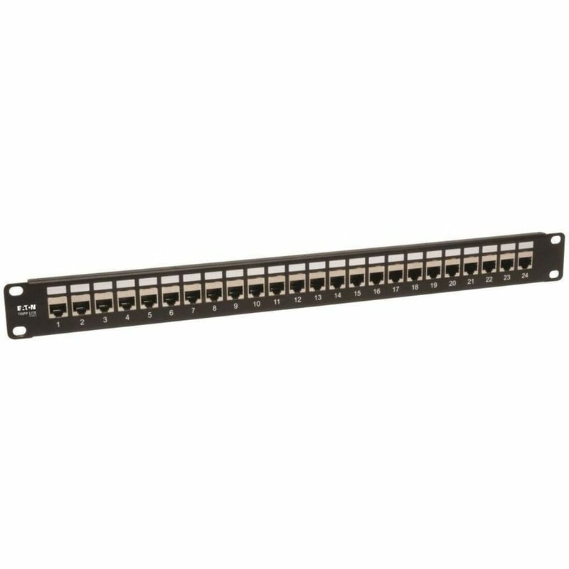 24PORT 1U CAT6/CAT5 PATCH PANEL RM/STP SHIELDED/FEEDTHROUGH RJ45 - Thumbnail 1