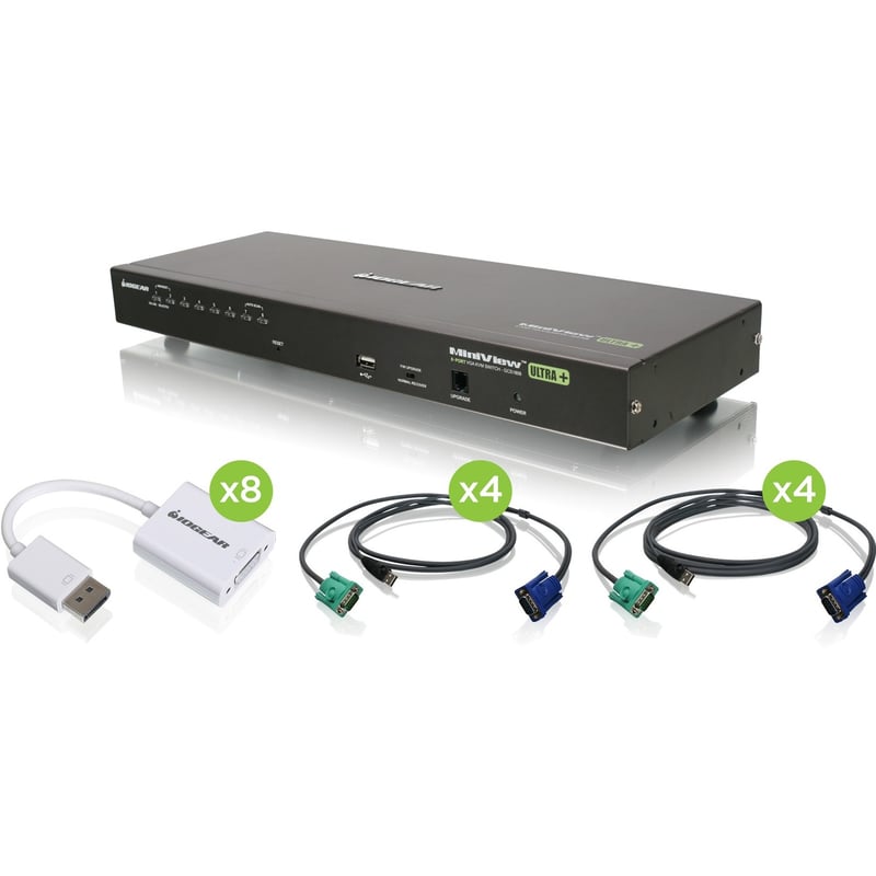 IOGEAR 8-Port USB PS/2 Combo VGA DisplayPort KVM Kit - Thumbnail 1