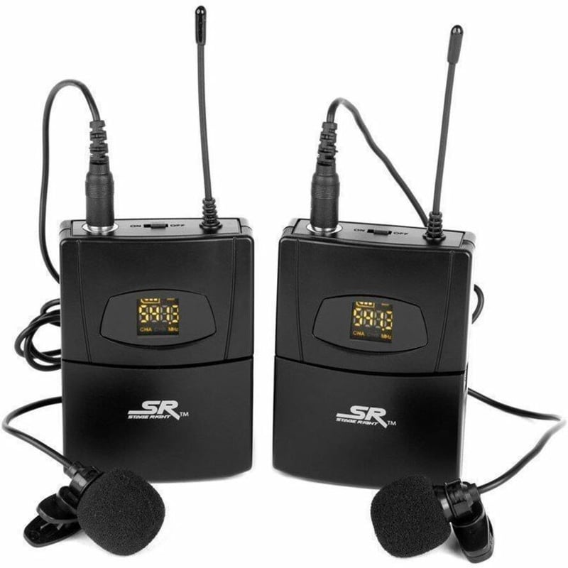STAGE RIGHT BY MONOPRICE 200-CHANNEL UHF DUAL LAVALIER WIRELESS MICROPHONES SYST - Thumbnail 4