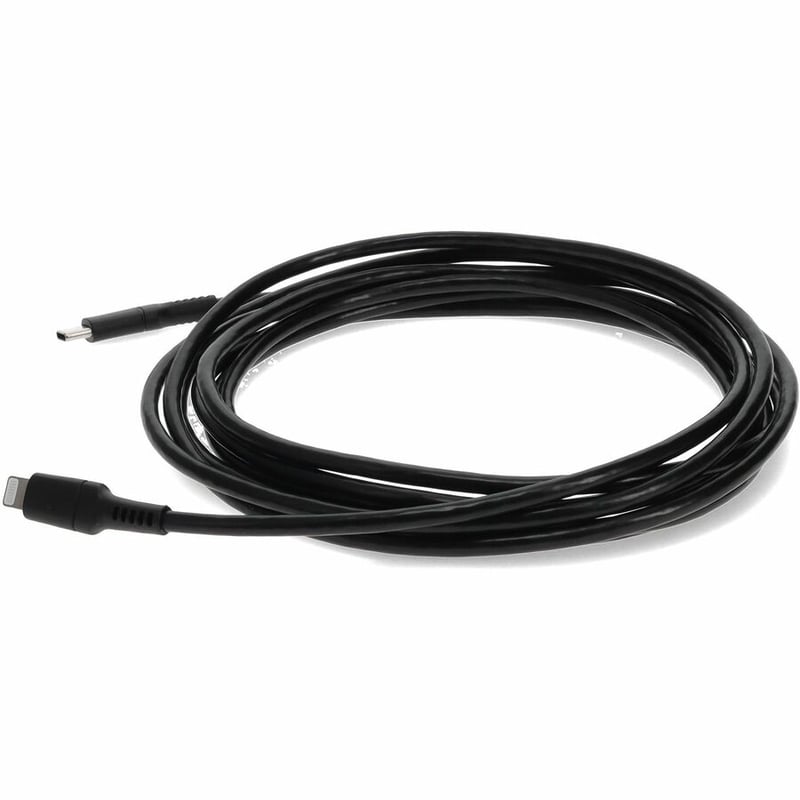 AddOn 1.0m (3.3ft) USB 3.1 Type (C) Male to Lightning Male Sync and Charge Black Cable - Thumbnail 2