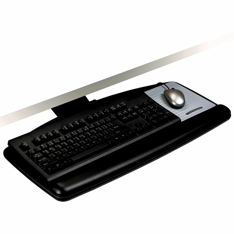 3M Easy Adjust Keyboard Tray with Standard Keyboard and Mouse Platform - Thumbnail 1