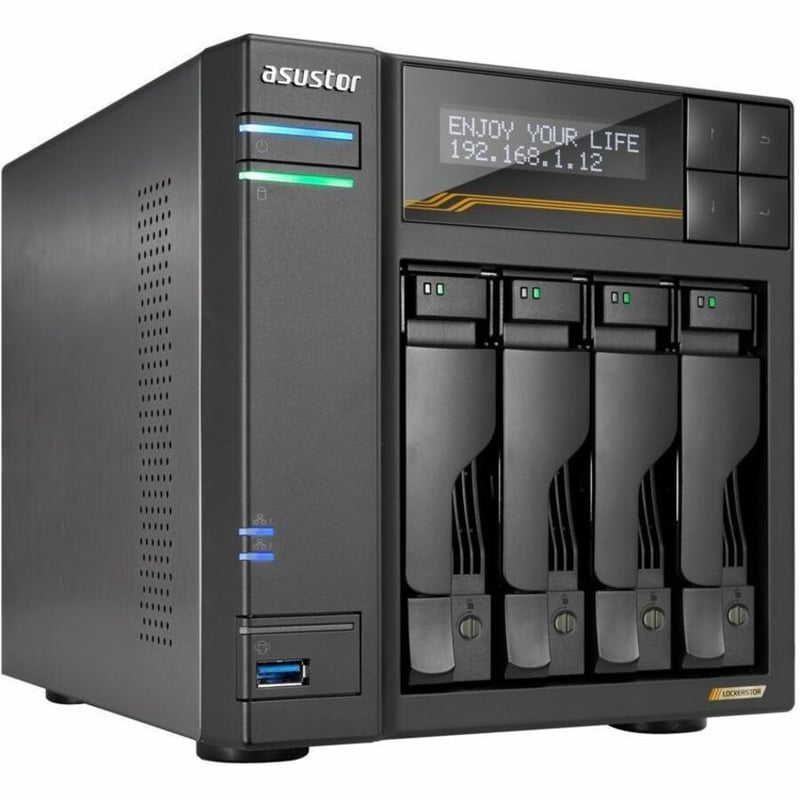 LOCKERSTOR GEN3 4 BAY NAS AMD QUOD CORE CPU 2 USB 4+10GBE - Thumbnail 5