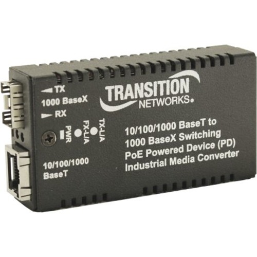Transition Networks Hardened Mini PD 10/100/1000 Bridging Media Converter - Thumbnail 1