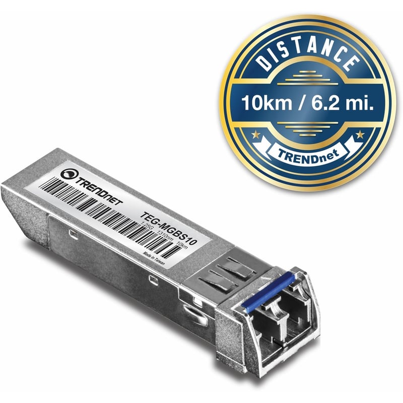 TRENDnet SFP to RJ45 Mini-GBIC Single-Mode LC Module; TEG-MGBS10; For Single Mode Fiber; Distances up to 10km (6.2 Miles); Gigabit SFP Module; IEEE 802.3z Gigabit Ethernet; Lifetime Protection - Thumbnail 4