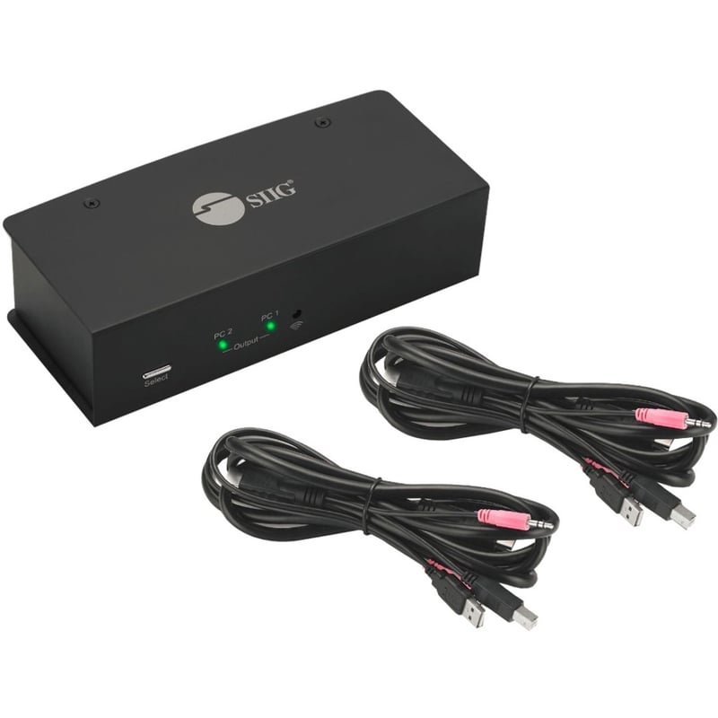 SIIG 2x1 Dual View USB HDMI KVM Switch - 4K 30Hz - Thumbnail 1