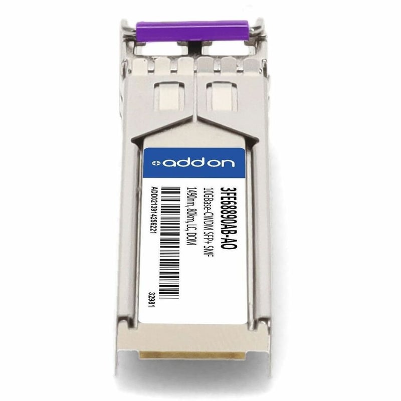 AddOn Alcatel-Lucent Nokia® 3FE68890AB Compatible TAA 10GBase-CWDM SFP+ Transceiver (SMF, 1490nm, 80km, LC, DOM, -40 to 85C) - Thumbnail 4