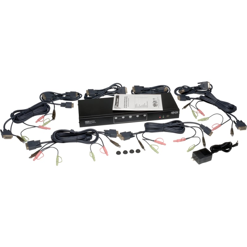 Tripp Lite by Eaton 4-Port Dual Monitor DVI KVM Switch with Audio and USB 2.0 Hub, Cables included - Thumbnail 2