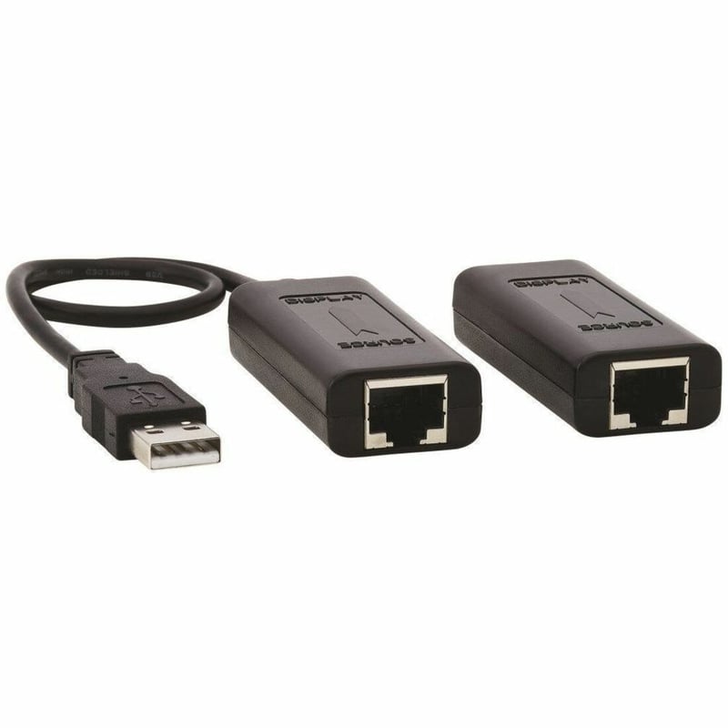 Tripp Lite by Eaton 1-Port USB over Cat5/Cat6 Extender Kit with Power over Cable - USB 2.0 Up to 164.04 ft. (50M) Black - Thumbnail 1