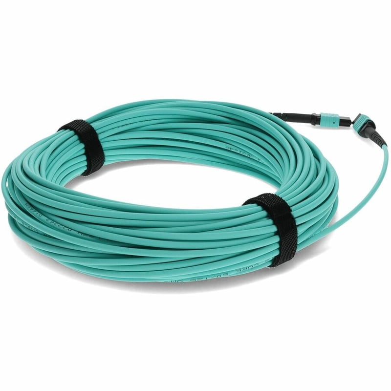AddOn 37m MPO/UPC to MPO/UPC Aqua OM4 OFNR (Riser-Rated) 12-Strand Fiber Patch Cable - Thumbnail 5