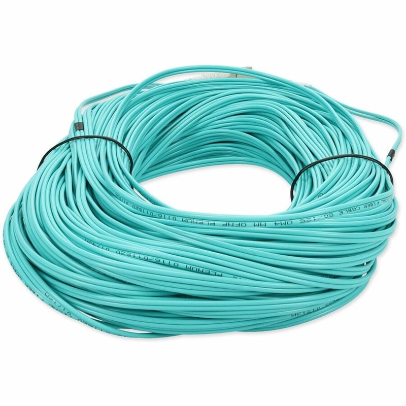 AddOn 78m LC to LC Aqua OM4 Duplex OFNP (Plenum-Rated) Fiber Patch Cable - Thumbnail 4