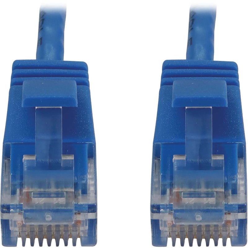 Eaton Tripp Lite Series Cat6a 10G Snagless Molded Slim UTP Ethernet Cable (RJ45 M/M), PoE, Blue, 7 ft. (2.1 m) - Thumbnail 1