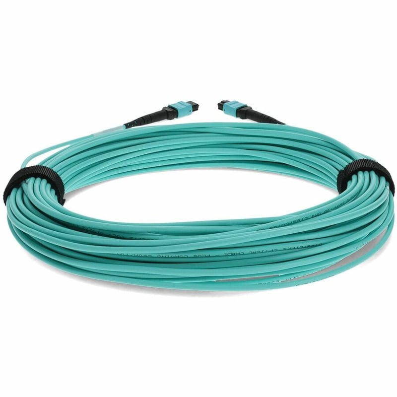 AddOn 15m MPO/UPC (Male) to MPO/UPC (Male) Aqua OM4 OFNR (Riser-Rated) 12-Strand Fiber Patch Cable - Thumbnail 4