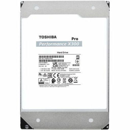 Toshiba X300 Pro HDWR51CXZSTB 12 TB Hard Drive - 3.5" Internal - SATA (SATA/600) - Conventional Magnetic Recording (CMR) Method - Thumbnail 3