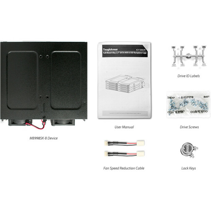 Icy Dock ToughArmor MB998SK-B Drive Enclosure for 5.25" - Serial ATA/600 Host Interface External - Black - Thumbnail 4