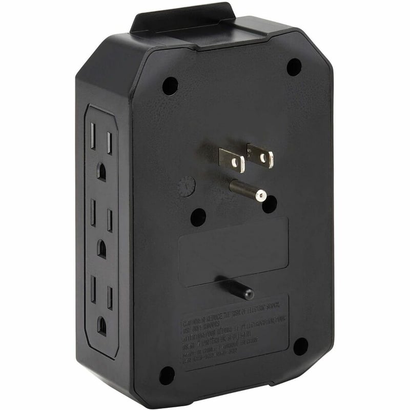 Tripp Lite by Eaton Protect It! 6-Outlet Surge Protector - 5-15R Outlets, 2 USB Ports, 5-15P Direct Plug-In, 490 Joules, Black - Thumbnail 4
