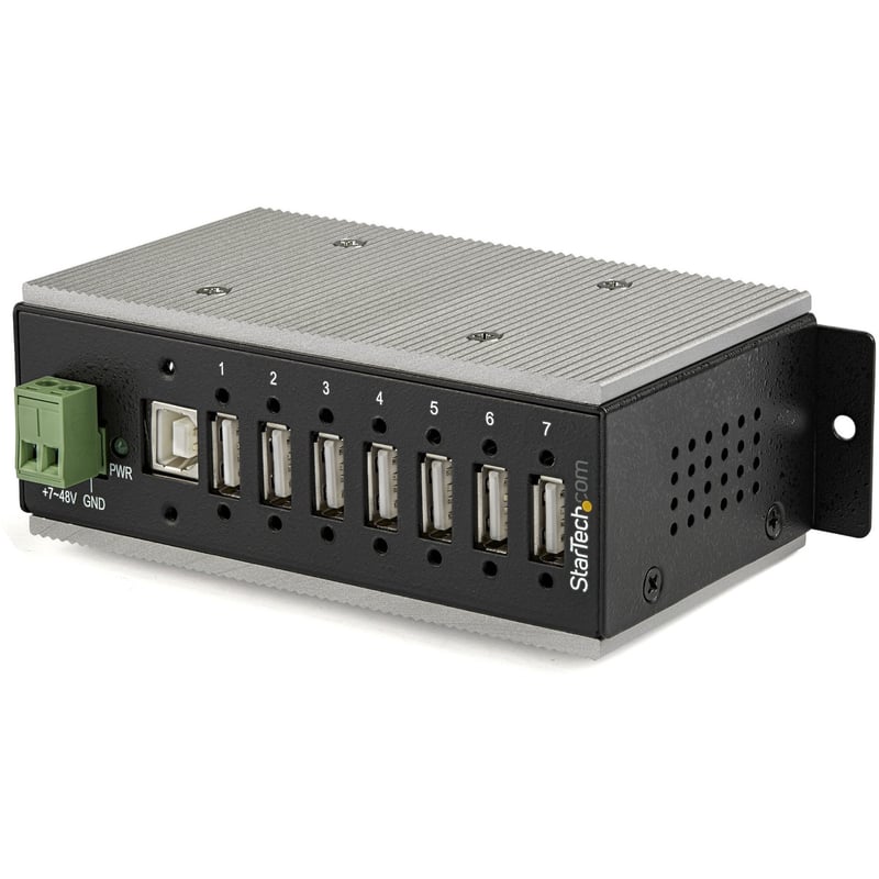 StarTech.com 7 Port USB 2.0 Hub - Metal Industrial USB Hub (USB-A to 7 USB-A) - Mountable, ESD/Surge Protection - Extended Operating Temp - Thumbnail 1