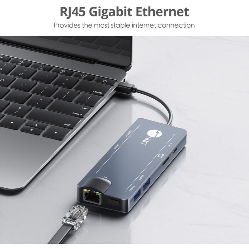 SIIG Mini DisplayPort 4K Video Dock with USB 3.0 LAN Hub - Thumbnail 3