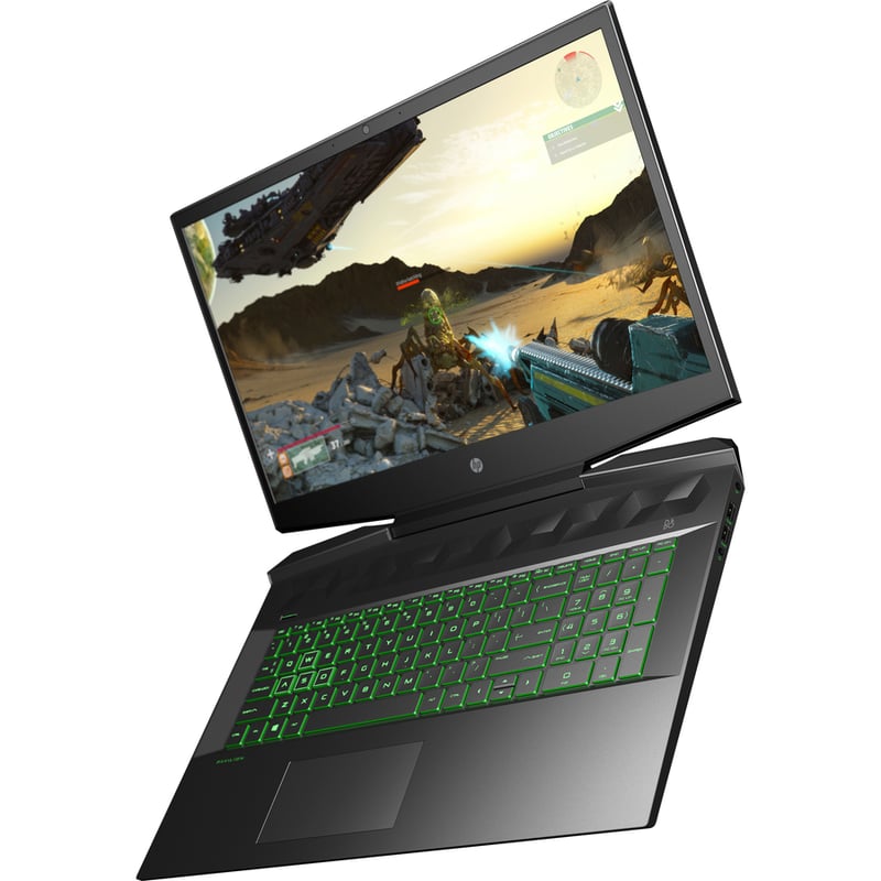 HP Pavilion Gaming 17-cd0000 17-cd0010nr 17.3" Gaming Notebook - Intel Core i5 9th Gen i5-9300H - 8 GB - 256 GB SSD - English Keyboard - Shadow Black, Green Chrome - Thumbnail 4