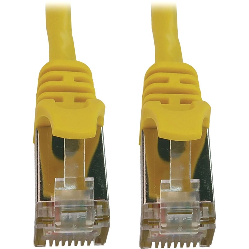 Eaton Tripp Lite Series Cat6a 10G Snagless Shielded Slim STP Ethernet Cable (RJ45 M/M), PoE, Yellow, 15 ft. (4.6 m) - Thumbnail 1