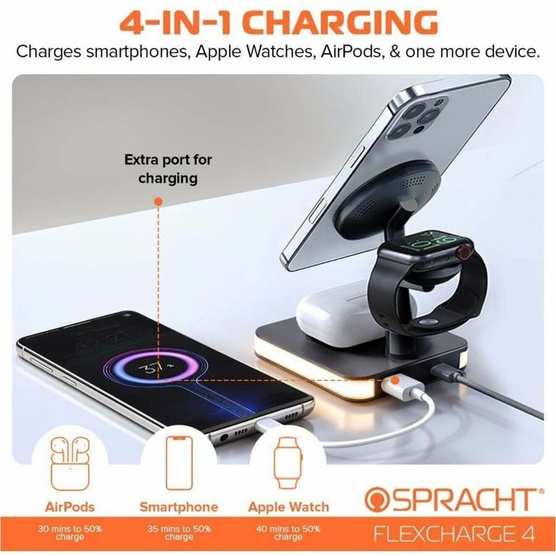 SPRACHT FLEXCHARGE 4 (4-IN-1 WIRELESS CHARGER FOLDABLE) - BLACK - Thumbnail 3