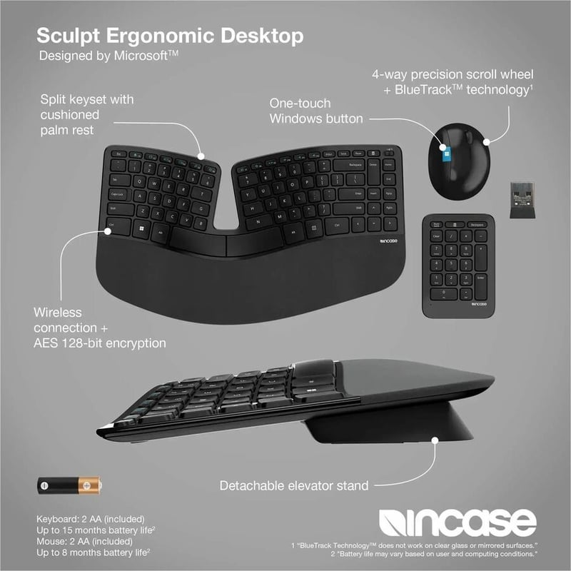 Microsoft Sculpt Ergonomic Desktop Keyboard And Mouse - Thumbnail 3