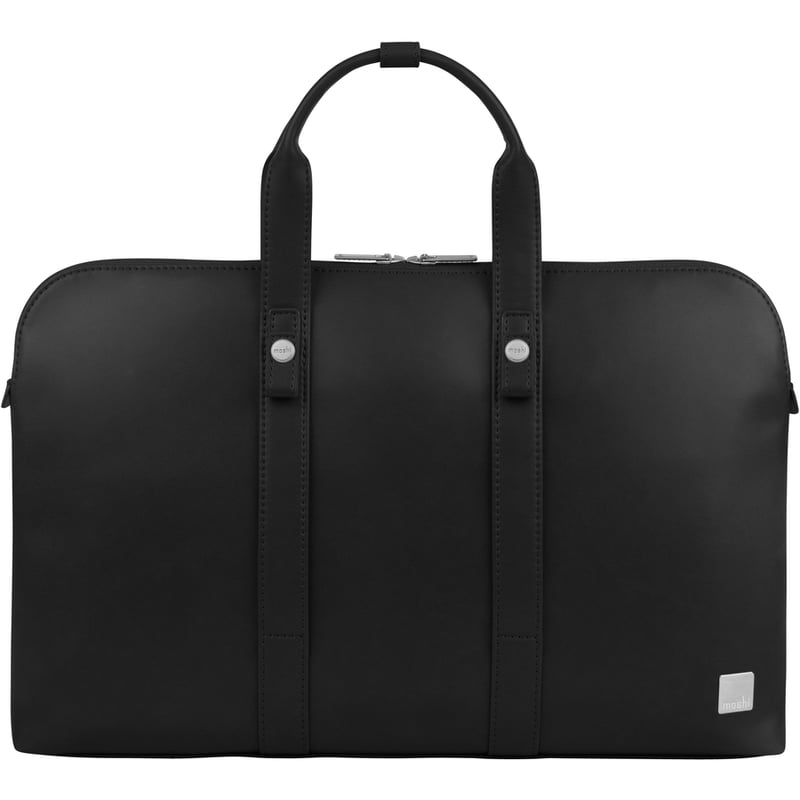 Moshi Treya Briefcase - Jet Black, Two-in-one Messenger, Briefcase for Laptops up to 13" , Vegan Leather, Removable Clutch, RFID Pocket - Thumbnail 2