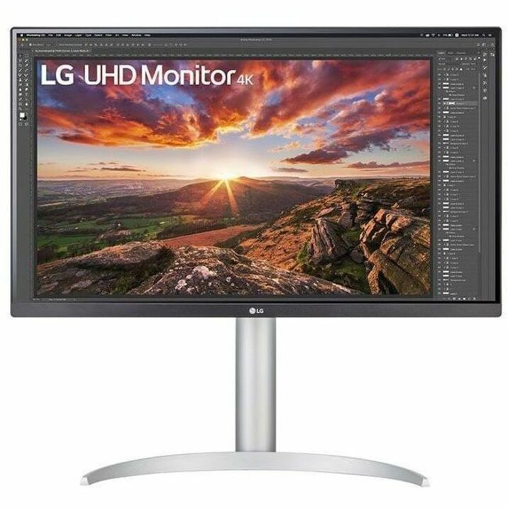 LG 27BP85UN-W 27" Class 4K UHD Gaming LCD Monitor - 16:9 - Silver, Black, White