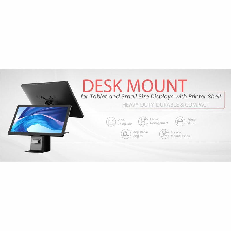 CTA Digital Desk Mount for Tablet, Display, Printer, Receipt Printer - Thumbnail 4