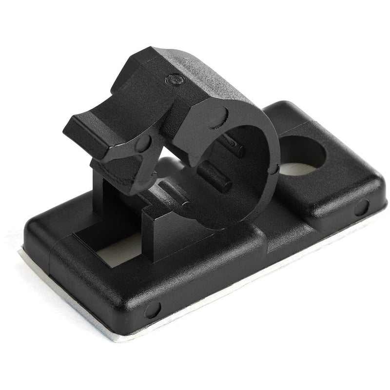 StarTech.com 100 Self Adhesive Cable Management Clips - Ethernet/Network Cable/Office Desk Cord Organizer - Sticky Wire Holder/Clamp Black - Thumbnail 2