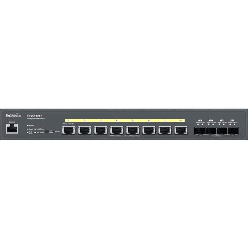 EnGenius Cloud Managed 8-Port 10 Gigabit PoE++ Switch with 4 SFP+ Ports - Thumbnail 1