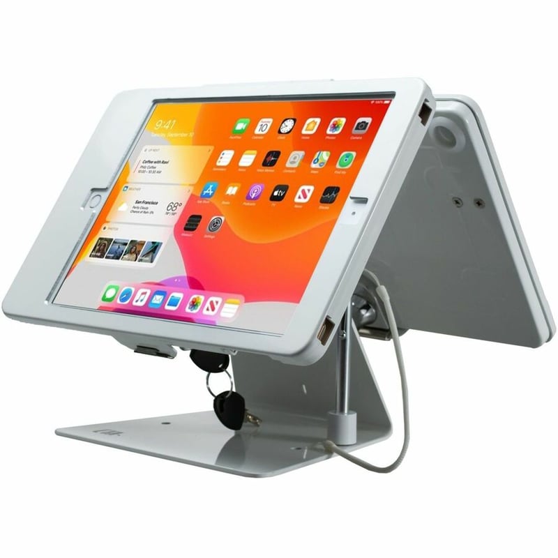 CTA Digital Security Dual-Tablet Kiosk Stand for iPad Air 3 (2019), iPad Pro 10.5 and iPad 7th/ 8th/ 9th Gen White - Thumbnail 3