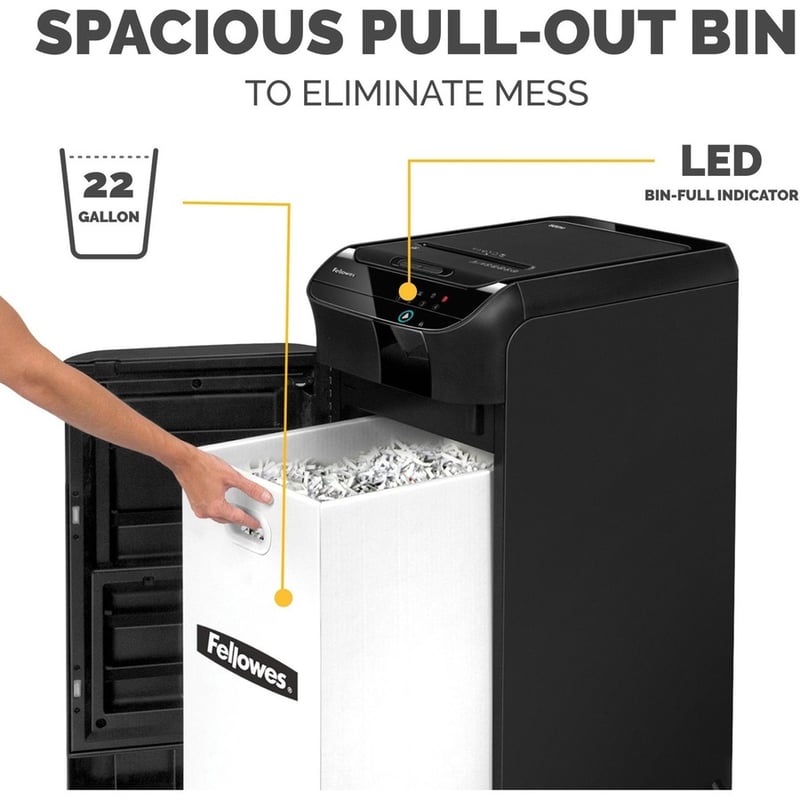 Fellowes AutoMax 600M 2-in-1 Auto Feed Commercial Paper Shredder with Micro-Cut - Thumbnail 3