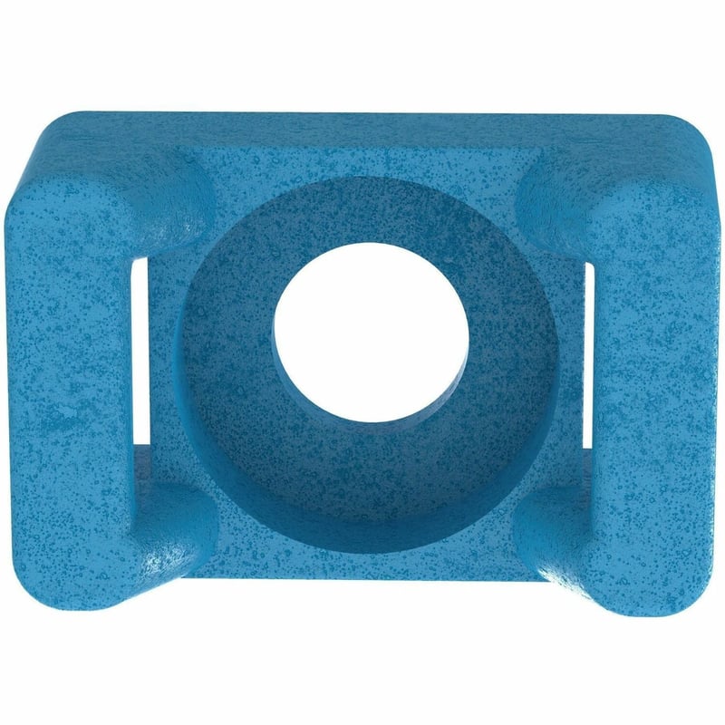 Panduit TM2S8-C76 Cable Tie Mount, Aqua, ETFE, 0.63x0.43" , #8 Screw, PK100 - Thumbnail 1