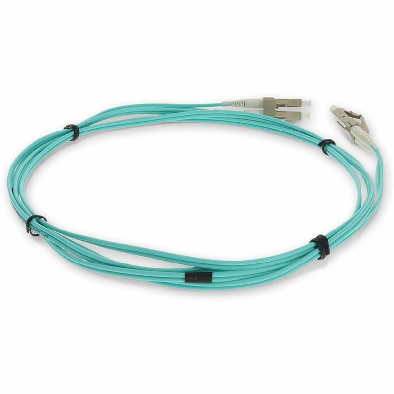 AddOn 3m LC to LC Aqua OM3 Duplex OFNR (Riser-Rated) Fiber Patch Cable - Thumbnail 5