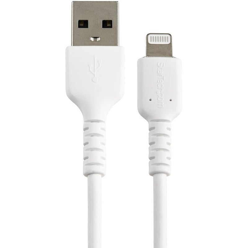 StarTech.com 6 inch/15cm Durable White USB-A to Lightning Cable, Rugged Heavy Duty Charging/Sync Cable for Apple iPhone/iPad MFi Certified - Thumbnail 2
