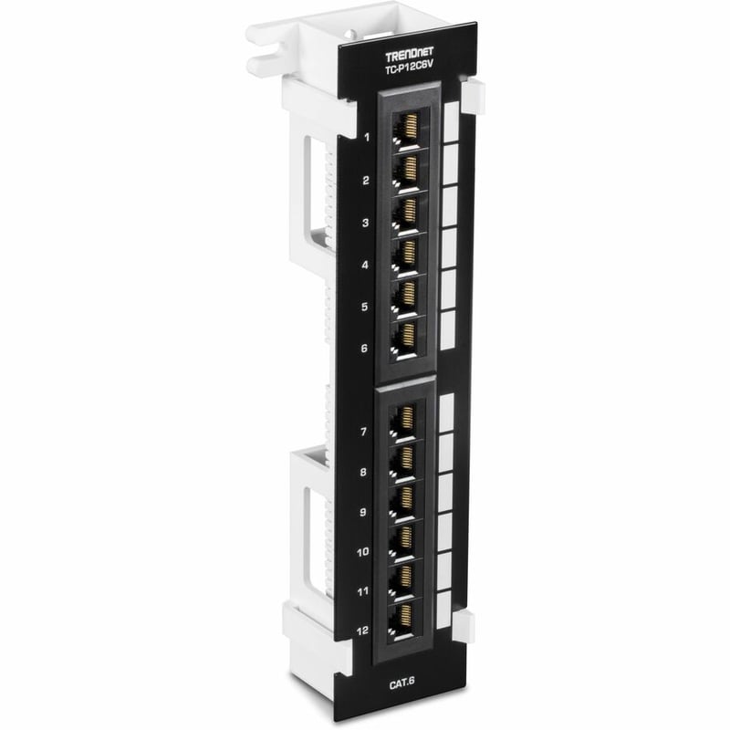 TRENDnet 12-Port Cat6 Unshielded Patch Panel, TC-P12C6V, Wall Mount, Included 89D Bracket, Vertical or Horizontal Installation, Compatible w/ Cat5e & Cat6 RJ45 Cabling, 110 IDC Type Terminal Blocks - Thumbnail 3