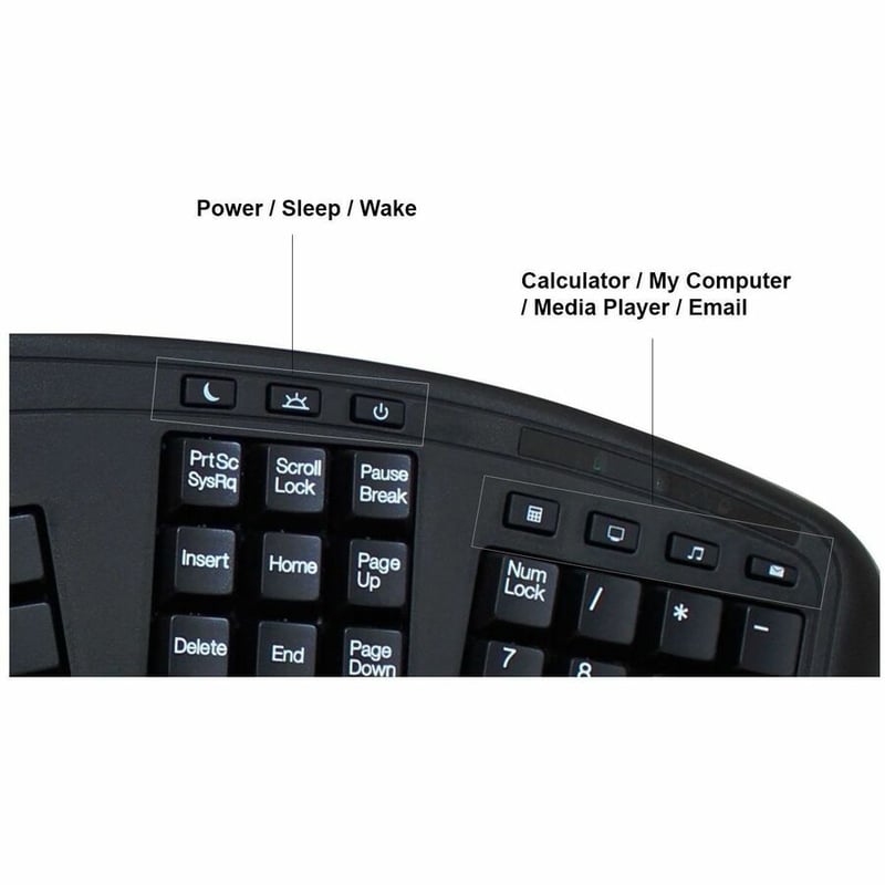 Adesso Tru-Form Ergonomic Touchpad Keyboard - Thumbnail 4