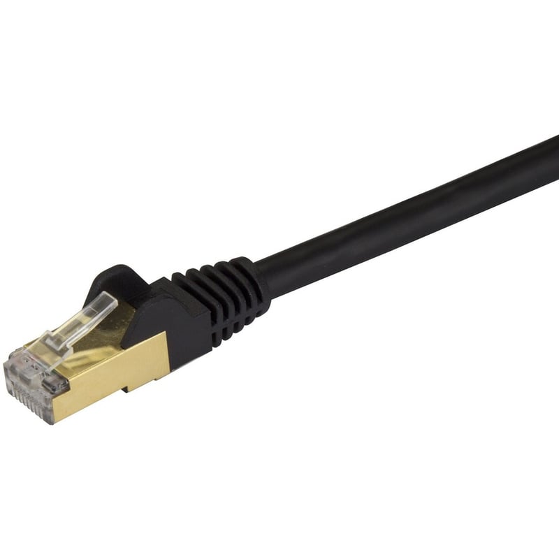StarTech.com 6 in CAT6a Ethernet Cable - 10 Gigabit Category 6a Shielded Snagless 100W PoE Patch Cord - 10Gb Black UL Certified Wiring/TIA - Thumbnail 2