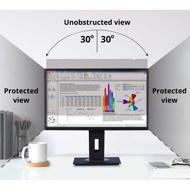 ViewSonic Privacy Filter Screen Protector Black - Thumbnail 5